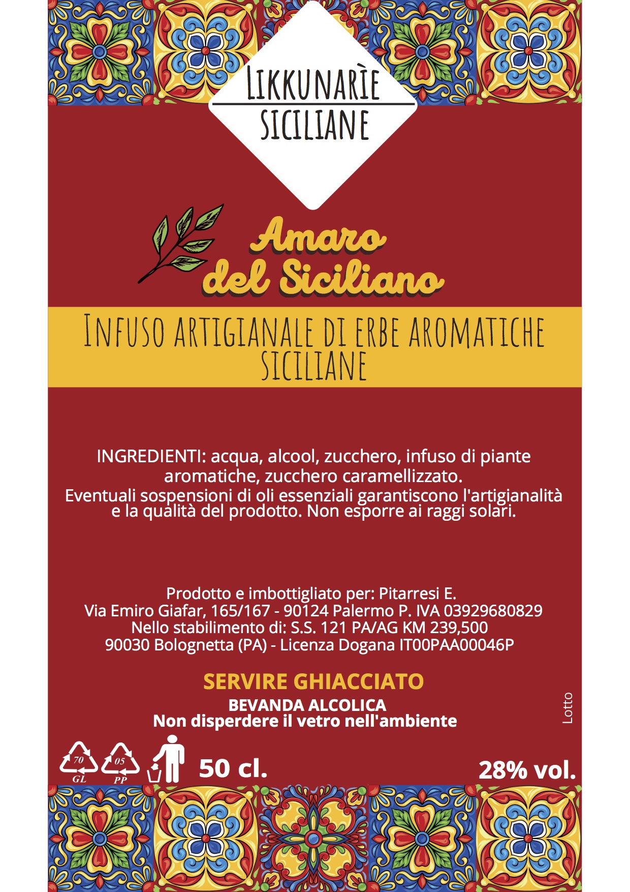 Amaro siciliano alle erbe aromatiche - 50 cl. 28% 2