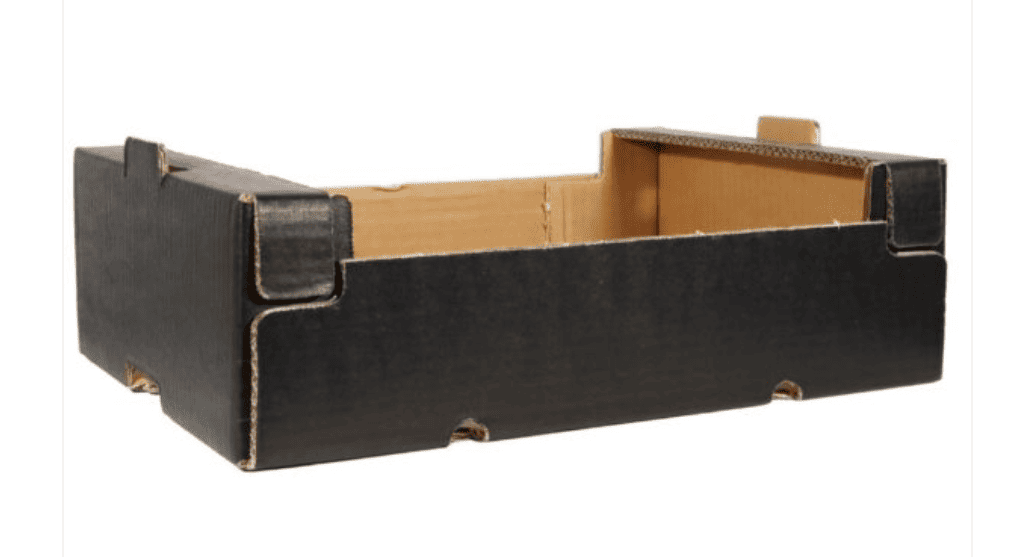 Black cardboard fruit and vegetable crates, 20x30x11 cm - Pallet of 500 pcs.