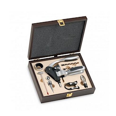 Hebelkorkenzieher Wein-set mit Thermometer, Abtropfring, Giessaufsatz, Folientrenner, Verschluss