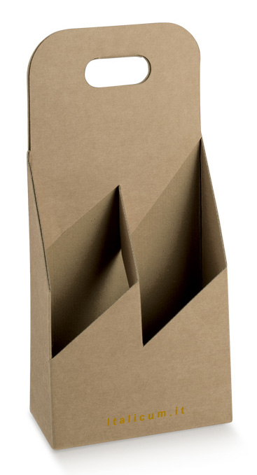 Take-away-Korb für 2 Flaschen 33 cl. 130x65x290 mm. 10 Pcs.
