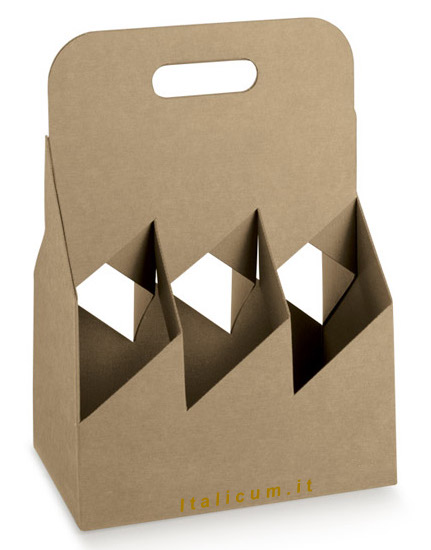 Take-away-Korb für 6 Flaschen 33 cl. 195x130x290 mm. 10 Stck.