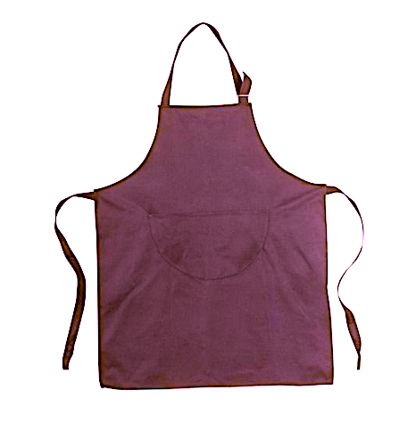 Grembiule con pettorina bordeaux con tasca frontale cm.83x70