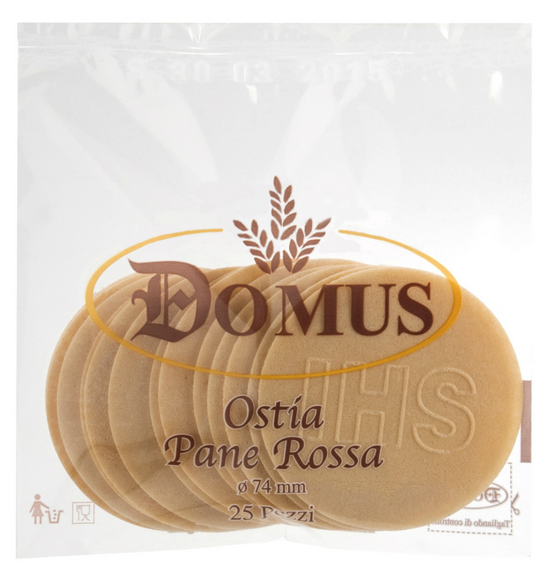Red Bread host diameter of 7,4 cm. - pack of 20 pieces