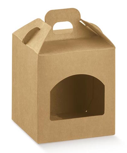 Scatole portavasetto 1 posto 500 gr. avana liscio mm.90x90x100 -Pz.10