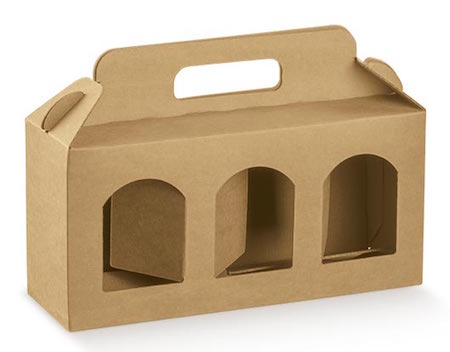 Jar holder boxes 3 places 400 gr. Havana 190x60x150 mm 10 Pcs.