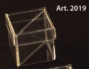 PLEXIGLAS square boxes with lid and dividers - 6 Pcs. - mm. 60x60x60