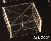 Scatola PLEXIGLASS quadrata per confetti con coperchio e divisori Pz.6 - mm.80x80x40