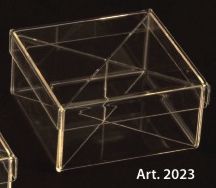 PLEXIGLAS SQUARE candy box with lid and dividers - 6 Pcs. - mm. 120x120x60