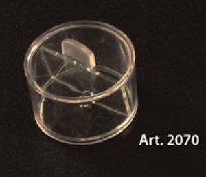 PLEXIGLAS runde Klarsichtbox mit Deckel und Trennwände - 5 Stck. - Durchmesser 60 mm Höhe 30 mm
