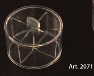 PLEXIGLASS runde Klarsichtbox mit Deckel und Trennwände - 5 Stck. - Durchmesser 80 mm Höhe 45 mm