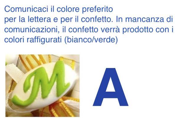 Dekoriert italienische Konfetti mit Chocolate Gastgeschenk mit erste Buchstabe des Namens -A
