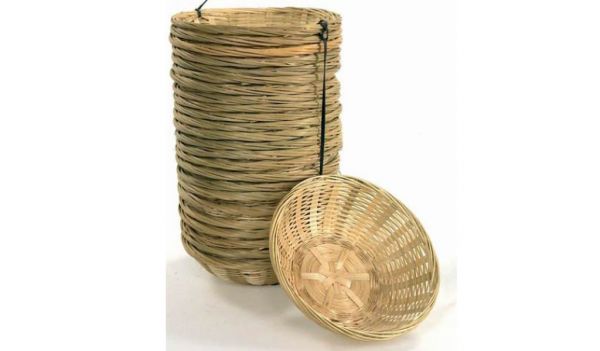Round gewebte Holzkorb cm.15 H.6 - 5 Stck.