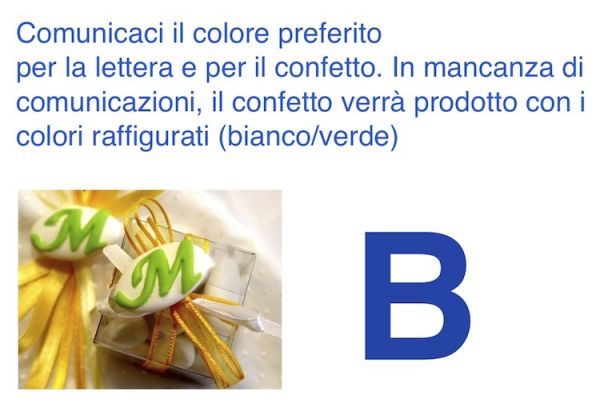Dekoriert italienische Chocolate Konfetti Gastgeschenk mit erste Buchstabe des Namens - B - LETTER