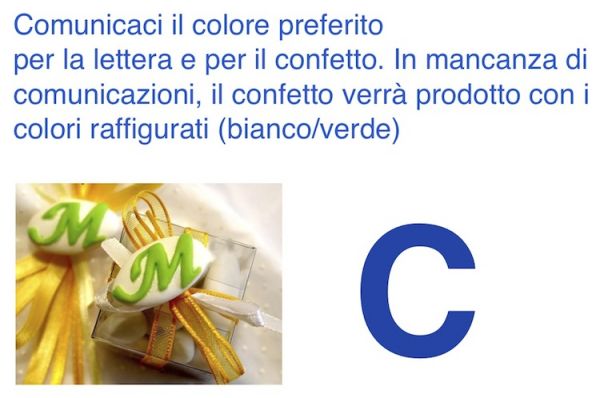 Dekoriert italienische Chocolate Konfetti Gastgeschenk mit erste Buchstabe des Namens - C - LETTER