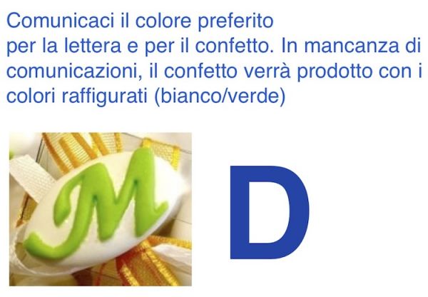 Dekoriert italienische Chocolate Konfetti Gastgeschenk mit erste Buchstabe des Namens - D - LETTER