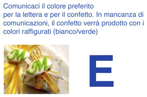 Dekoriert italienische Chocolate Konfetti Mandelbonbons Gastgeschenk mit erste Buchstabe des Namens