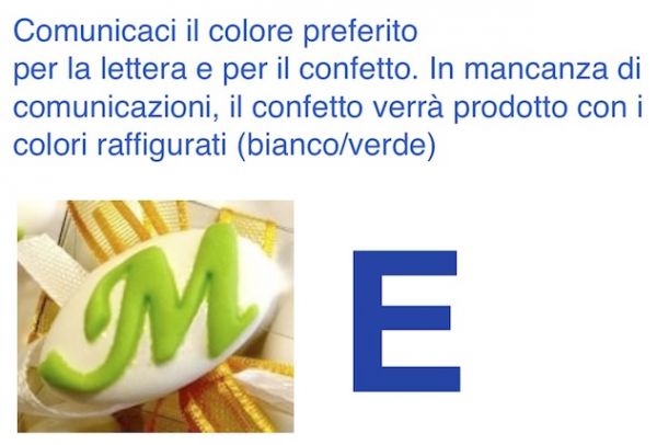 Dekoriert italienische Chocolate Konfetti Gastgeschenk mit erste Buchstabe des Namens - E - LETTER