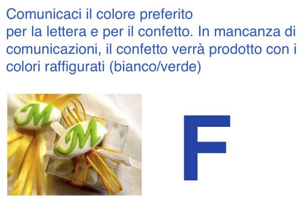Dekoriert italienische Chocolate Konfetti Gastgeschenk mit erste Buchstabe des Namens - F - LETTER