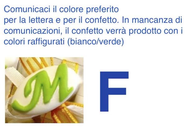 Dekoriert italienische Chocolate Konfetti Gastgeschenk mit erste Buchstabe des Namens - F - LETTER