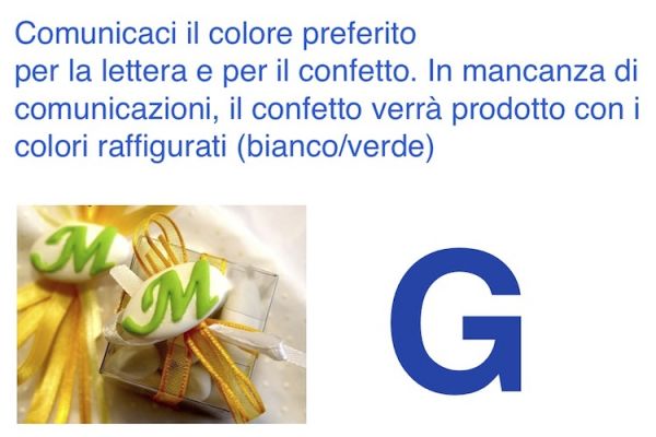 Dekoriert italienische Chocolate Konfetti Gastgeschenk mit erste Buchstabe des Namens - G - LETTER