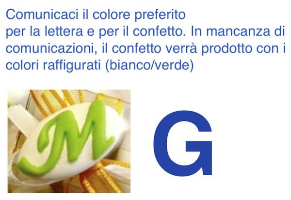 Dekoriert italienische Chocolate Konfetti Gastgeschenk mit erste Buchstabe des Namens - G - LETTER