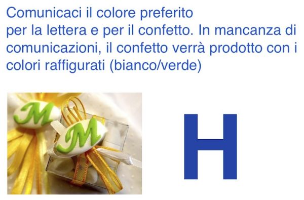 Dekoriert italienische Chocolate Konfetti Gastgeschenk mit erste Buchstabe des Namens - H - LETTER