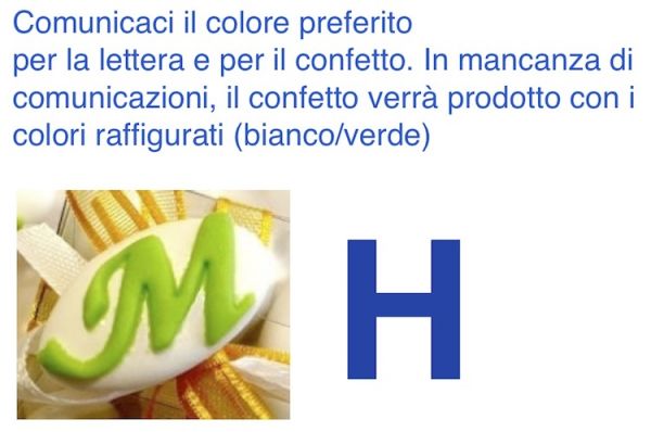 Dekoriert italienische Chocolate Konfetti Gastgeschenk mit erste Buchstabe des Namens - H - LETTER