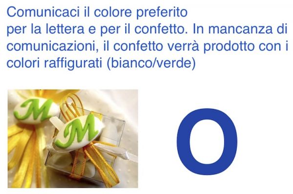 Confetti al cioccolato decorati con iniziale nome - LETTERA O - Pz.10
