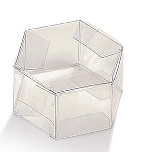 Transparent PVC Sechseck-Box mm. 60x30