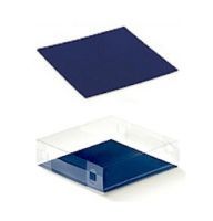 FLAT floor for clear PVC boxes blue velvet mm.80x80 - 10 Pcs.