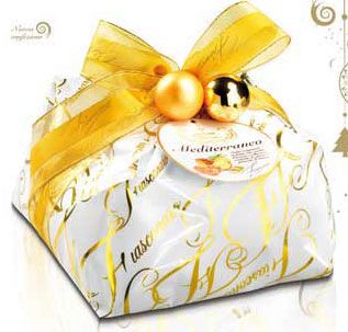 Sicilian cake PANETTONE MEDITERRANEO with candied apricots and sicilian pistachios - 35,28 Oz.