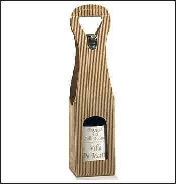 Scatola portabottiglia BAG 1 posto onda avana mm.90x90x410 Pz.10