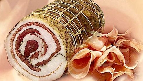 Gerollte Bauchspeck Schweinefleisch aus Kalabrien - Etwa Kg.1