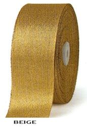 Nastro raso BEIGE con glitter - rotolino lungo mt.50 largo mm.10 -