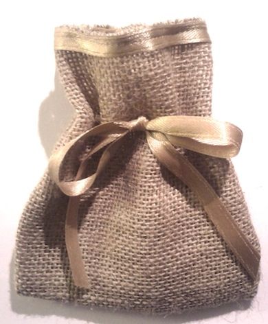 Jute-Tasche Naturalfarbige für Hochzeit Gefälligkeiten mit Stickereispitze Rand mm.100x120 - 150