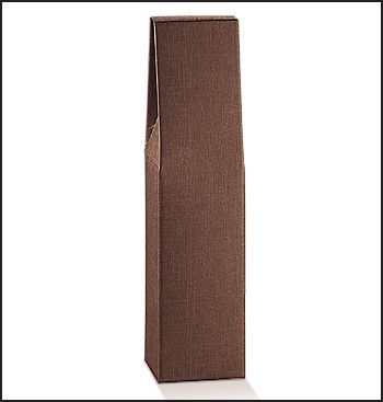 Scatola portabottiglia 1 posto Seta Marrone mm.90x90x370 Pz.10