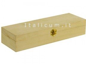 FIR wooden box with cover and metal clasp cm.31x9,5 h.5,9