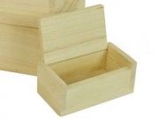 Balsa wooden rectangular box with cover cm.18,6x11 h.10