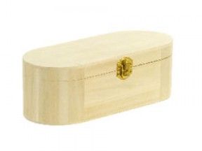 Balsa wooden oval box with cover and metal clasp cm.22,5x8,5 h.7