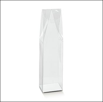 Scatole trasparenti portabottiglia 1 posto acetato PVC mm.90x90x370 Pz.10