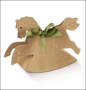 Kleine Geschenkboxen Pferd aus wellpappe karton mm.105x35x70 - 10 Stck.