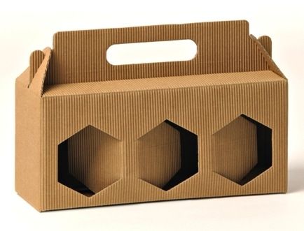 JARS HOLDER cardboard boxes 3 places for 250 gr.jars - mm.210x70x93 - 20 Pcs.