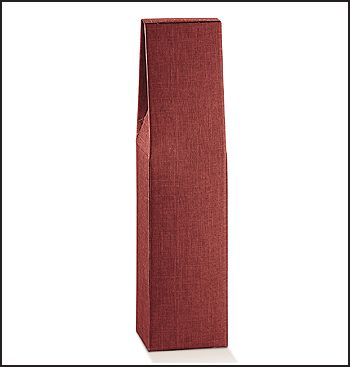 Bottle holder for 1 bottle in colored cardboard "Seta Bordeaux" mm.90x90x370 - 15 Pcs.