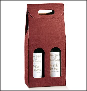 Scatole Portabottiglia 2 posti SETA BORDEAUX mm.180x90x385 Pz.20