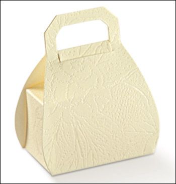 Mandelboxen "Borsa" Cremefarbig mm.80 - 10 Stck.