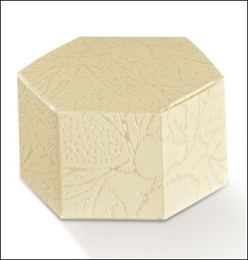 Mandelboxen "Esagono" Cremefarbig mm.60x30 - 10 Stck.