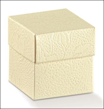 Mandelboxen "Fondo + Coperchio" Cremefarbig mm.50x50x50 - 10 Stck.