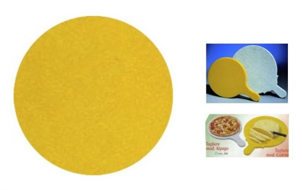 Tagliere rotondo polietilene GIALLO diametro cm.29 per pizza o polenta