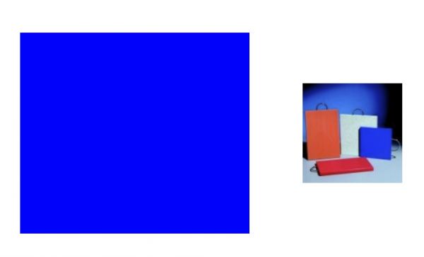 Rectangular polyethylene Chopping board BLUE 30x20x1,5 with steel handle