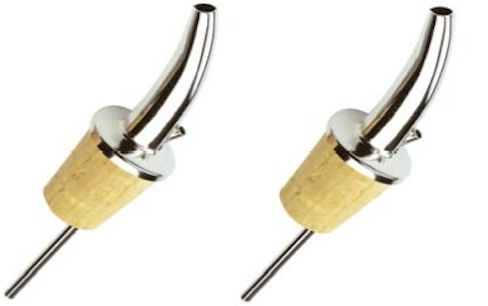OIL CAPS IN SILVER PLATED BRASS AND CORK WITH CONICAL NOZZLE SET OF 2 - Pack of 240 Set (480 Caps)